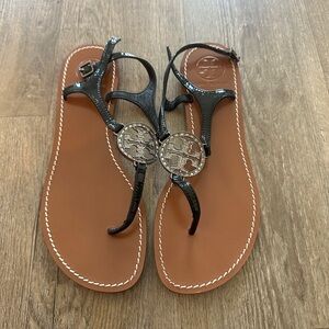 Tory Burch Black Leather Sandals